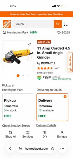 Dewalt angle grinder