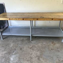 96x30 Heavy Duty Butcher Block Table 