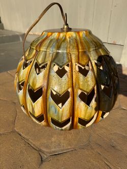 Mid century ceramic shag lamp