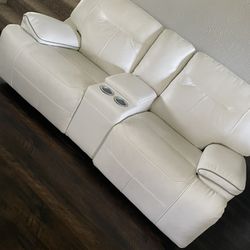 White leather Couches