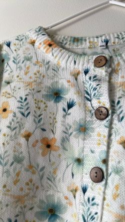 Floral Button-Up Cardigan Sweater