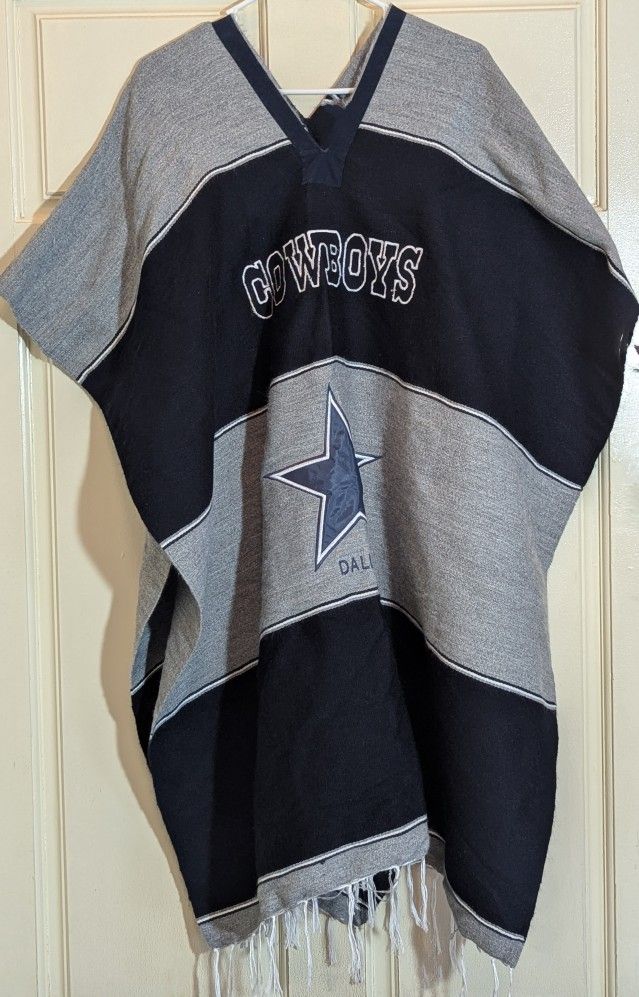 Dallas Cowboys Poncho Navy and Grey One Size Fits Most