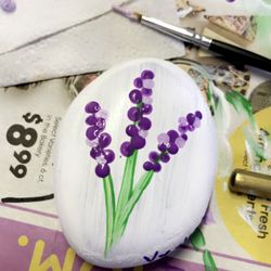 Hand Painted Lavender Rock