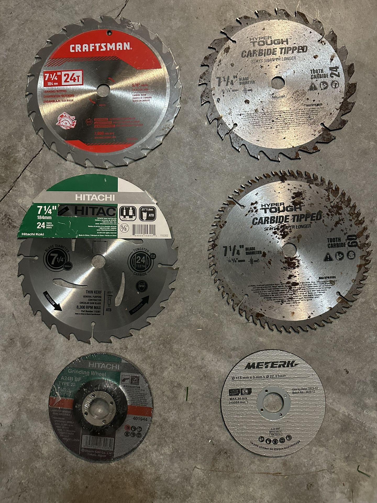 4 Discos De Sierra Nuevos Y Dos Discos Nuevos De Grinder 41/2 Para Metal