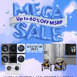 Mega Sale (8/30) @ R&R Appliances Hemet 