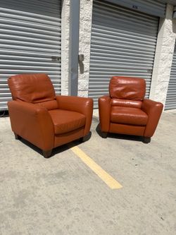 Orange Real Leather Recliners