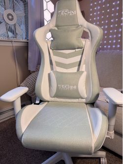 Pastel Mint Green / White Gaming Chair - Techni Sport