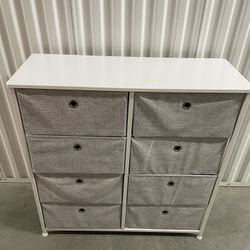 8- wooden frame w/fabric dresser  (Like new)