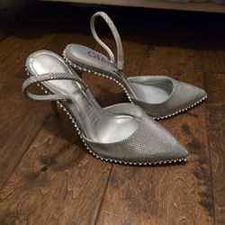 Giani Bini Rhinestone Silver Heels- 7.5