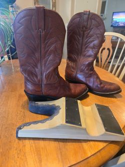 Brown Leather Cowboy Boots size 7 M