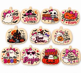 Halloween Pumpkin-Shaped Wood Signs
