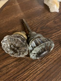 Antique glass door knobs (2)