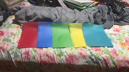 Colorful Plastic Binder Dividers Set of 5