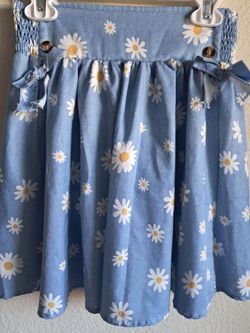 Skirt for girls  Blue Daisy Print