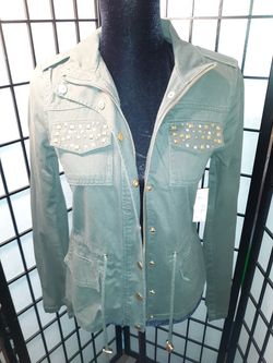 Green Military Style Jacket Size Medium