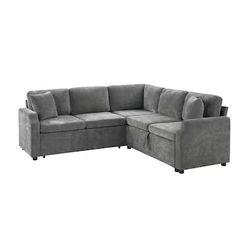 New L-Shaped Sectional Sofa with Pull-Out Sleeper and Hidden Storage by Harper&Bright Designs