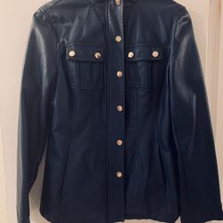Bleu Leather Jacket