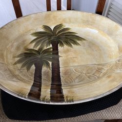 Large Palm Tree Platter and dishes