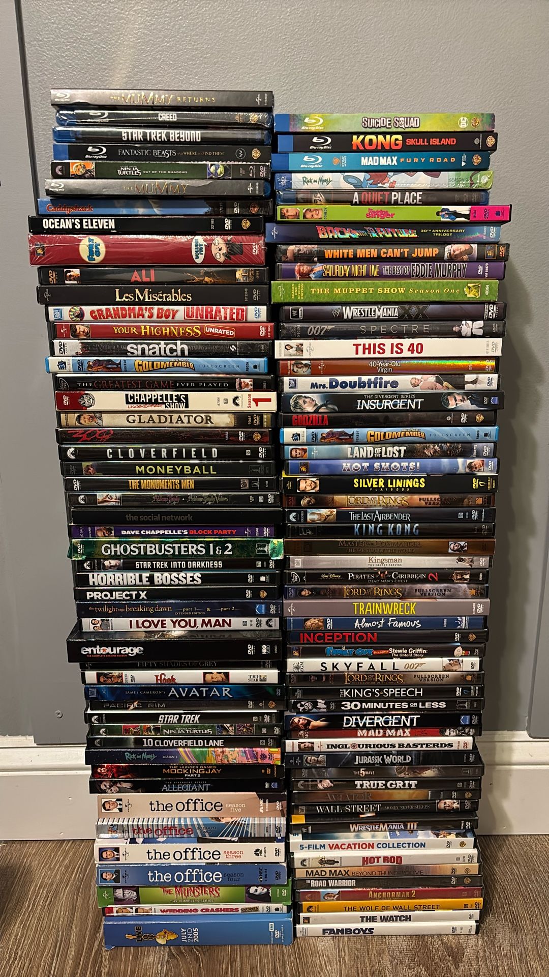 101 DVD/Blu-ray Movie & TV Show Lot