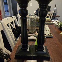 Large Black Candle Holders