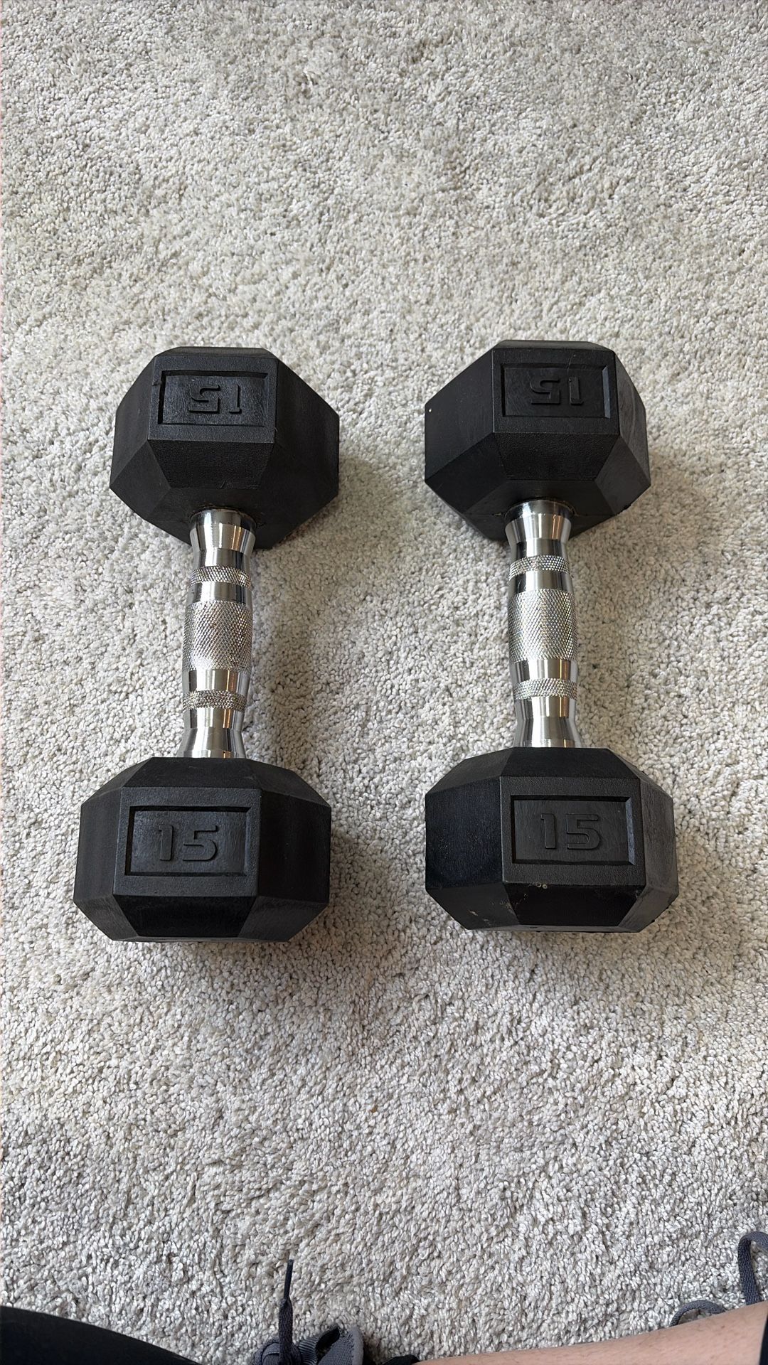 HOLD: 15lb Dumbbells 