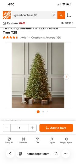 HOME DECORATORS COLLECTION - 9 ft SMART Grand Duchess Twinkling Balsam Fir LED Pre-Lit Tree (T28) | 26LE31015