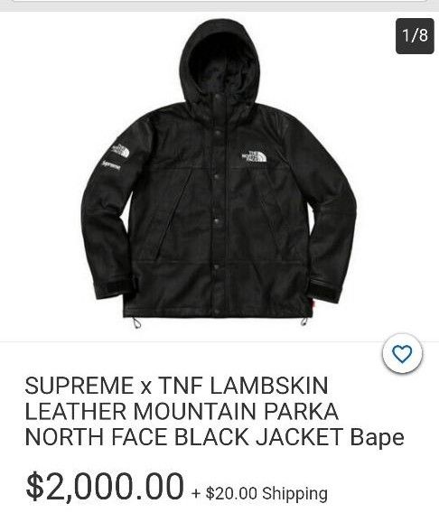 The Northface Supreme Leather jacket XL