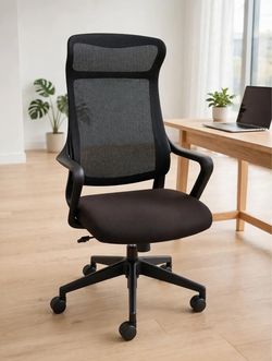 Black Mesh High-Back Office Chair