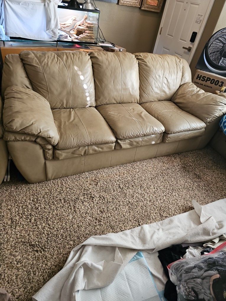 Leather HIDE~A~BED 4 piece Set Couch/Loveseat/Chair Ottoman