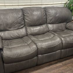 Leather Reclining Sofa And Leather Reclining Rocking Chair