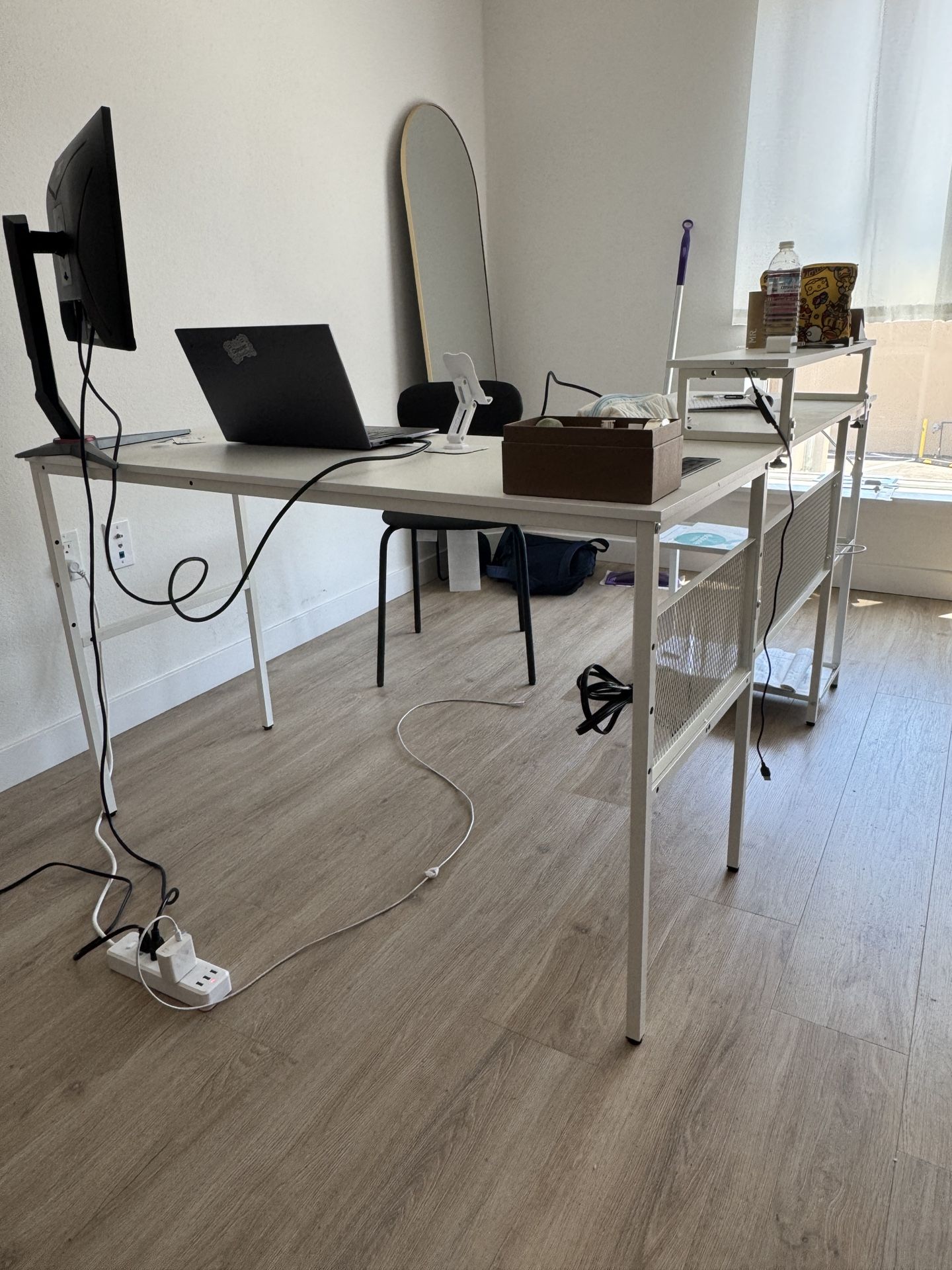L Shaped Desk, 55 Inch Reversible Computer Desk