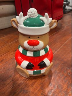 Christmas reindeer cookie jar