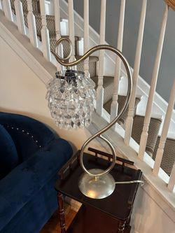 Silver Crystal Chandelier Table Lamp