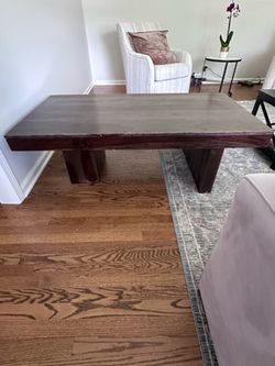 Solid Wood Coffee Table – Dark Walnut Finish – 54” x 28”