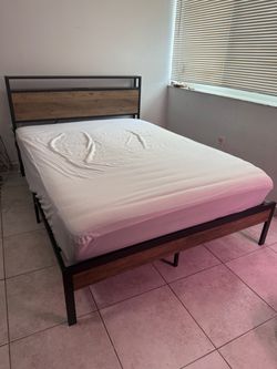 FULL SIZE Bed Frame + Mattress (Medium Firm)