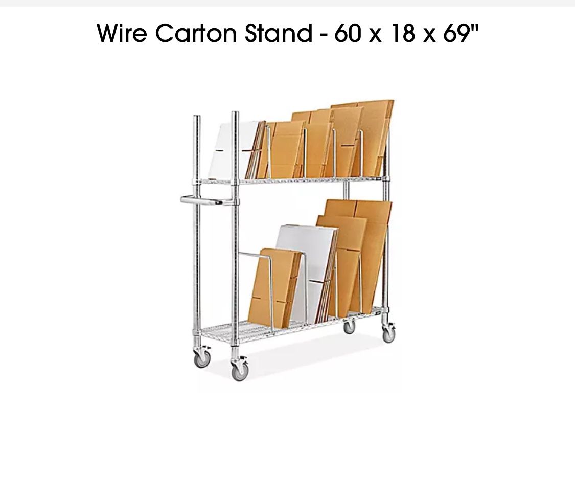 Wire Rack holds shipping boxes