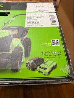 Greenworks 40V 20" Push Mower with 5Ah Battery & 2A Charger