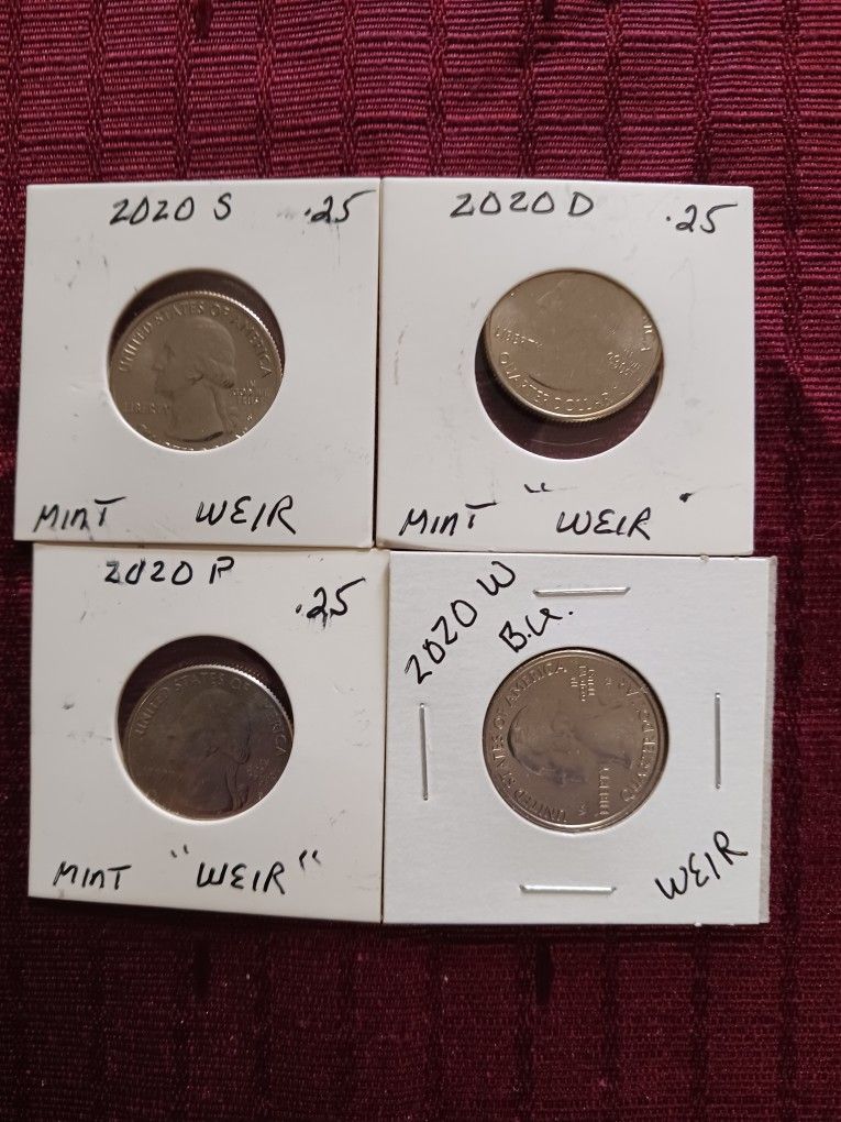 2020 Weir Farm Quarter Set (W-P-D-S)Mints