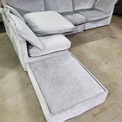 New Cloud Sectional Sofa with Removable Covers And Storage Ottoman