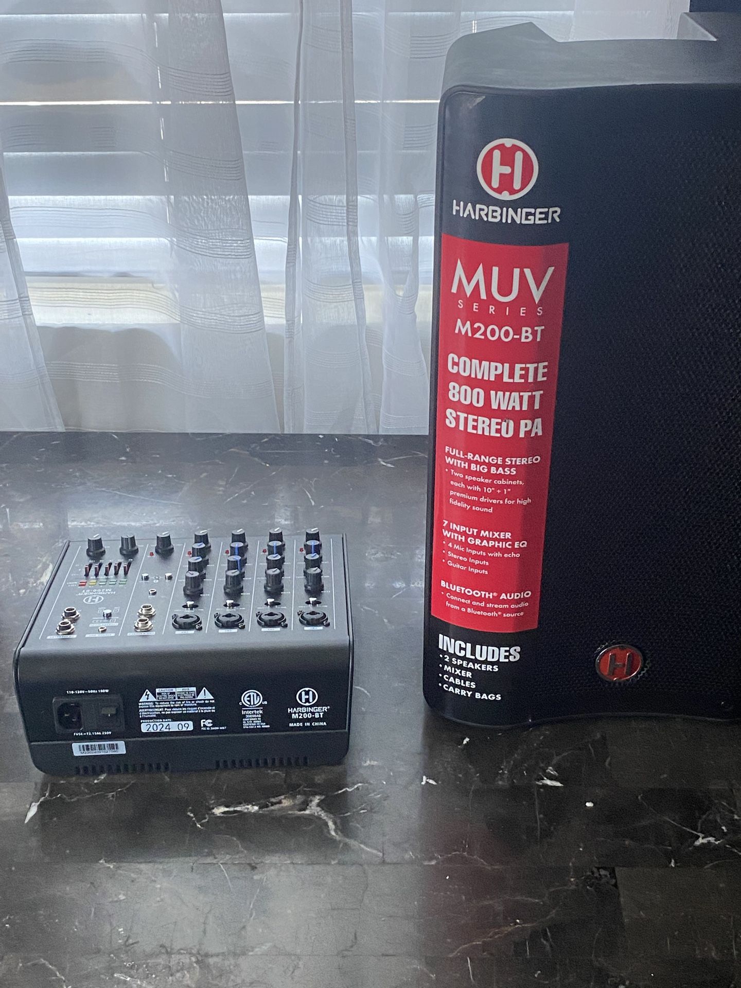 Harbinger M200-BT Audio System – 800W, Bluetooth, Mixer Included