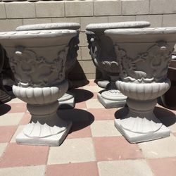 New Flower Pots Made Out Of Cement Beautiful Yard Decoration 