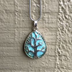 Turquoise Stone Necklace -New 18 inches