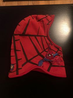Boys Spider-Man face mask winter hat