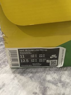 Nike SB Dunk Low Pro QS Metallic Copper / Invert Celtics - Size 11 (CV1628-800)