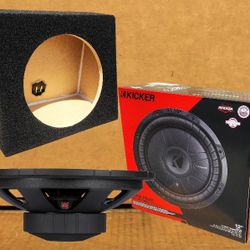 Kicker CompVT Shallow Bass Speaker CVT 12" Subwoofer Sealed Box 900 Watts Package CVT12 🚨 Payment Options Available 🚨 No Credit Needed 🚨 