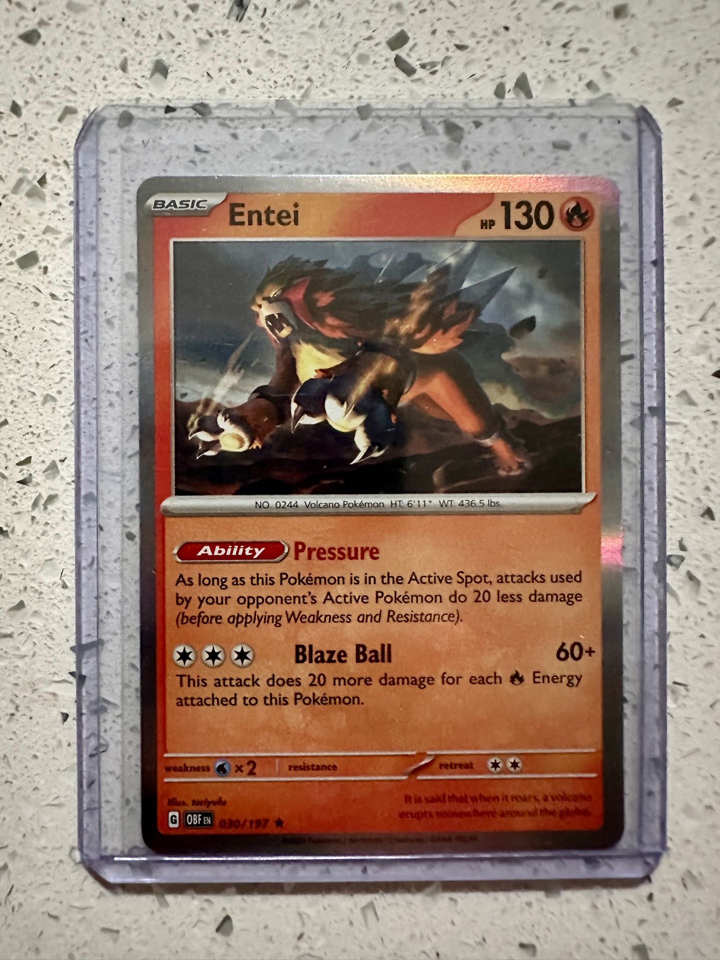 Entei Pokemon TCG: Obsidian Flames Holo Rare 30/197