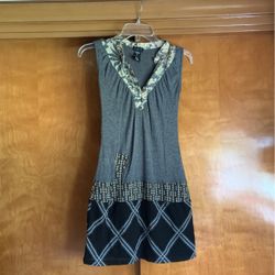 Dress…Spain Designer ..popular Custo Barcelona New Mini Dress  Tunic From Spain Mixed Material Viscose, Cotton, Light Wool 