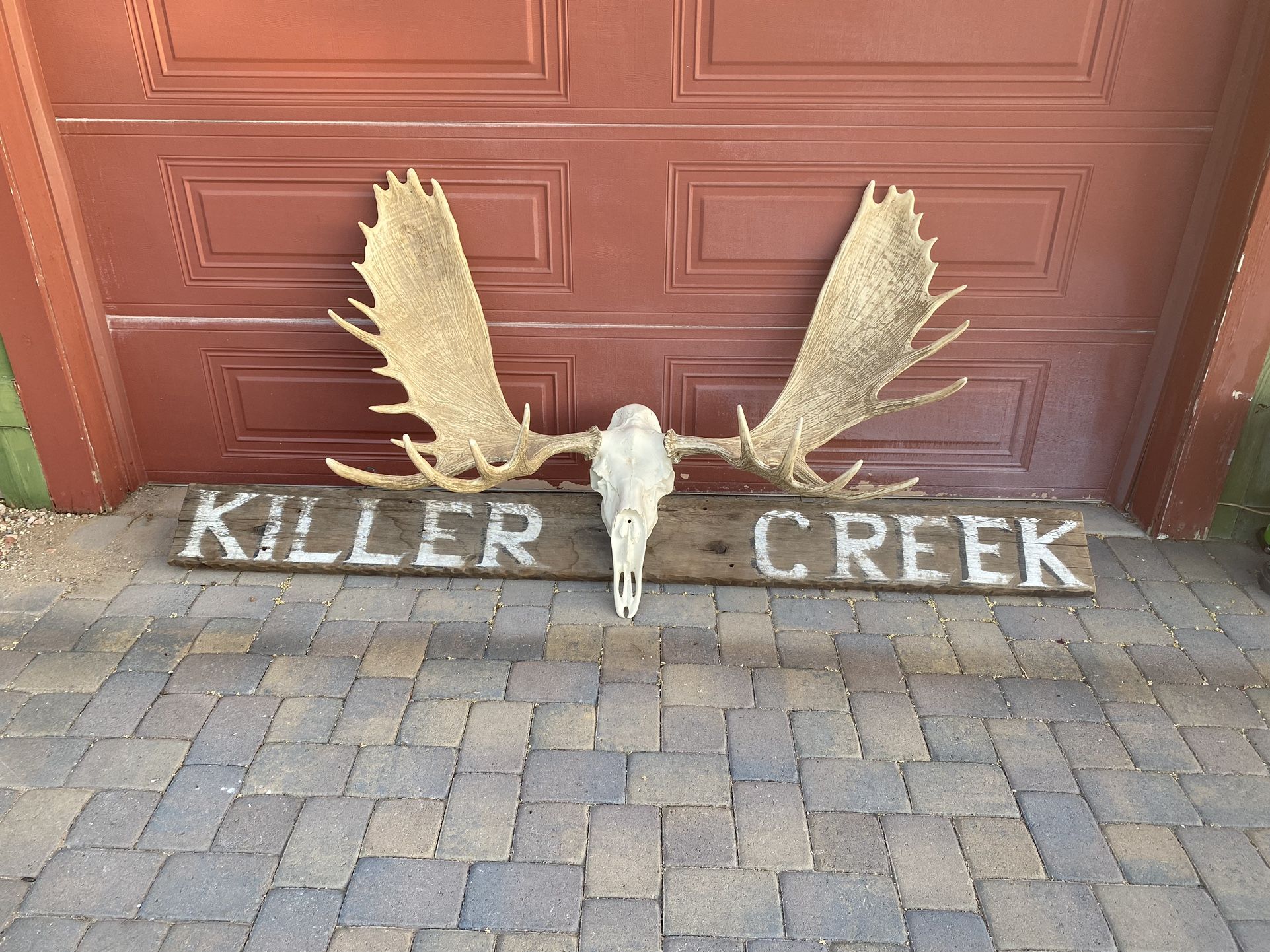 moose skull sign vintage cowboy western rustic wall decor art