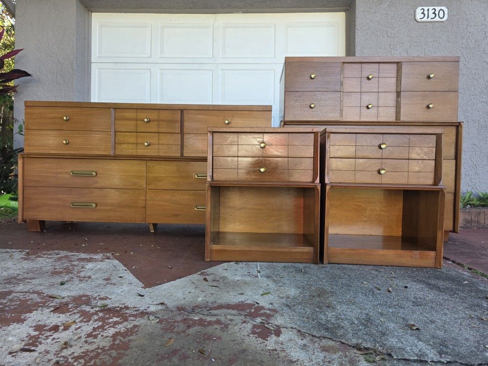 MCM Mid Century Modern 2 Dresser 2 Nightstands Set Albert Of Shelbyville