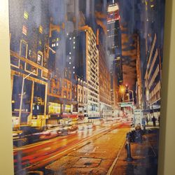 Beautiful Colorful Painting of NY Empire State Building